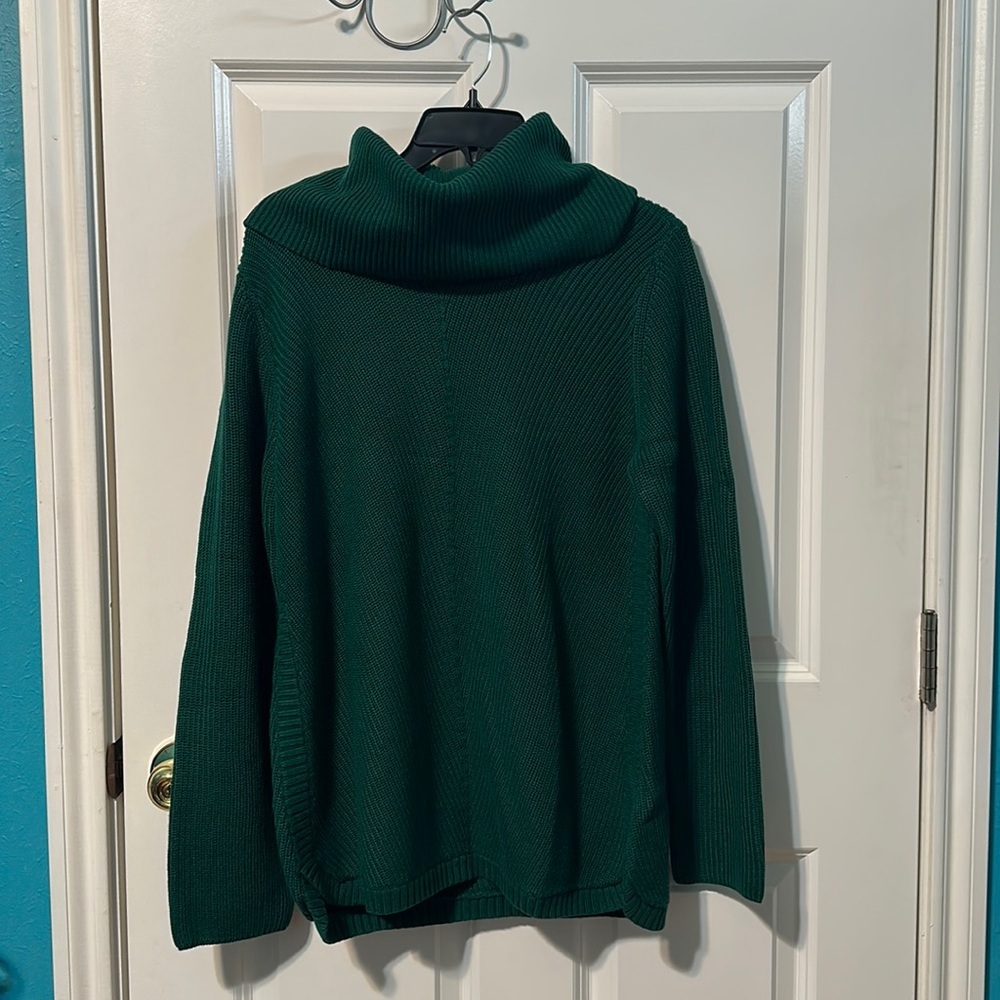 TALBOTS Green Turtleneck Long Sleeve Sweater Size: L